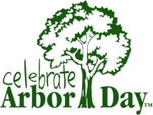 Green tree with the words "Celebrate Arbor Day"